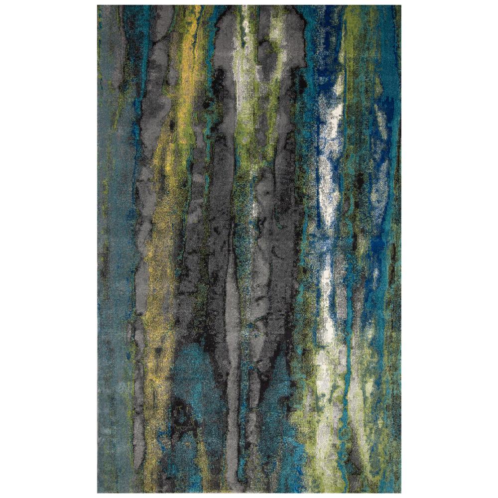 Brixton Contemporary Oil Slick Rug, Teal Blue/Green, 5ft x 8ft Area Rug, 6163606FAUR000E10. Picture 2
