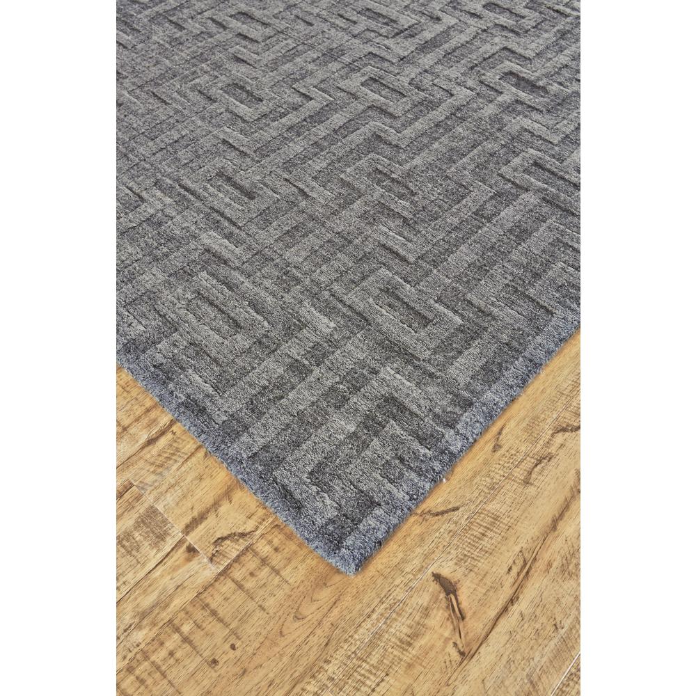 Gramercy Viscose Maze Rug, High-low Pile, Dark Silver, 5ft-6in x 8ft-6in Area Rug, 6206325FGRA000E50. Picture 3