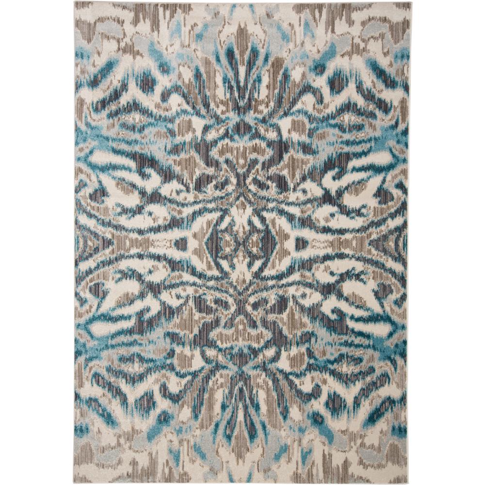Keats Abstract Ikat Print Rug, Crystal Teal/Taupe, 5ft-3in x 7ft-6in Area Rug, 6523467FAQUHAZE76. Picture 2