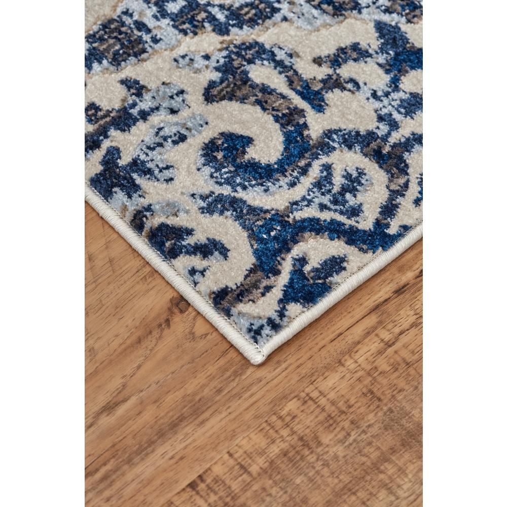 Milton Scroll Print Textured Rug, Estate Blue, 4ft - 3in x 6ft - 3in Accent Rug, 6533466FRYL000C16. Picture 3