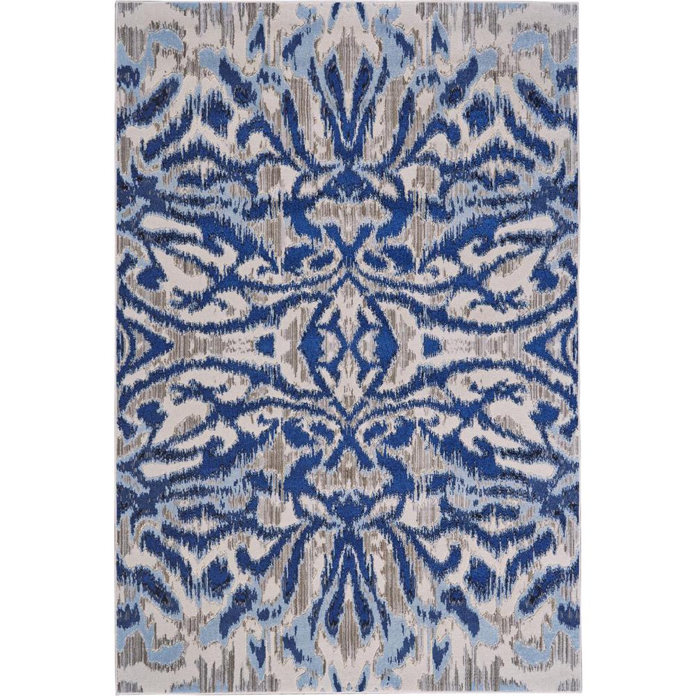 Milton Abstract Ikat Print Area Rug, Classic Blue/Silver Mink, 5ft-3in x 7ft-6in, 6533467FBHZ000E76. Picture 2