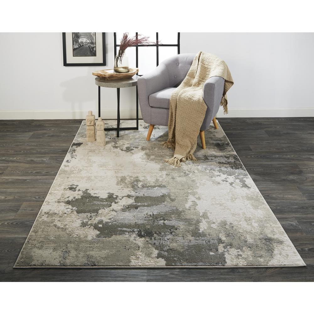 Prasad Contmporary Watercolor Rug, Light/Silver Gray, 8ft x 11ft Area Rug, 6703970FGRY000G99. Picture 1