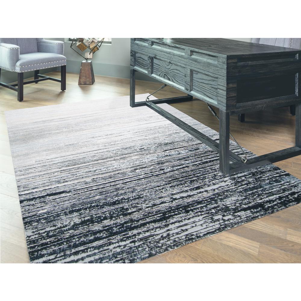 Micah Gradient Textured Metallic, Black/Silver Gray, 6ft-7in x 9ft-6in Area Rug, 6943337FBLKDGYF05. Picture 1
