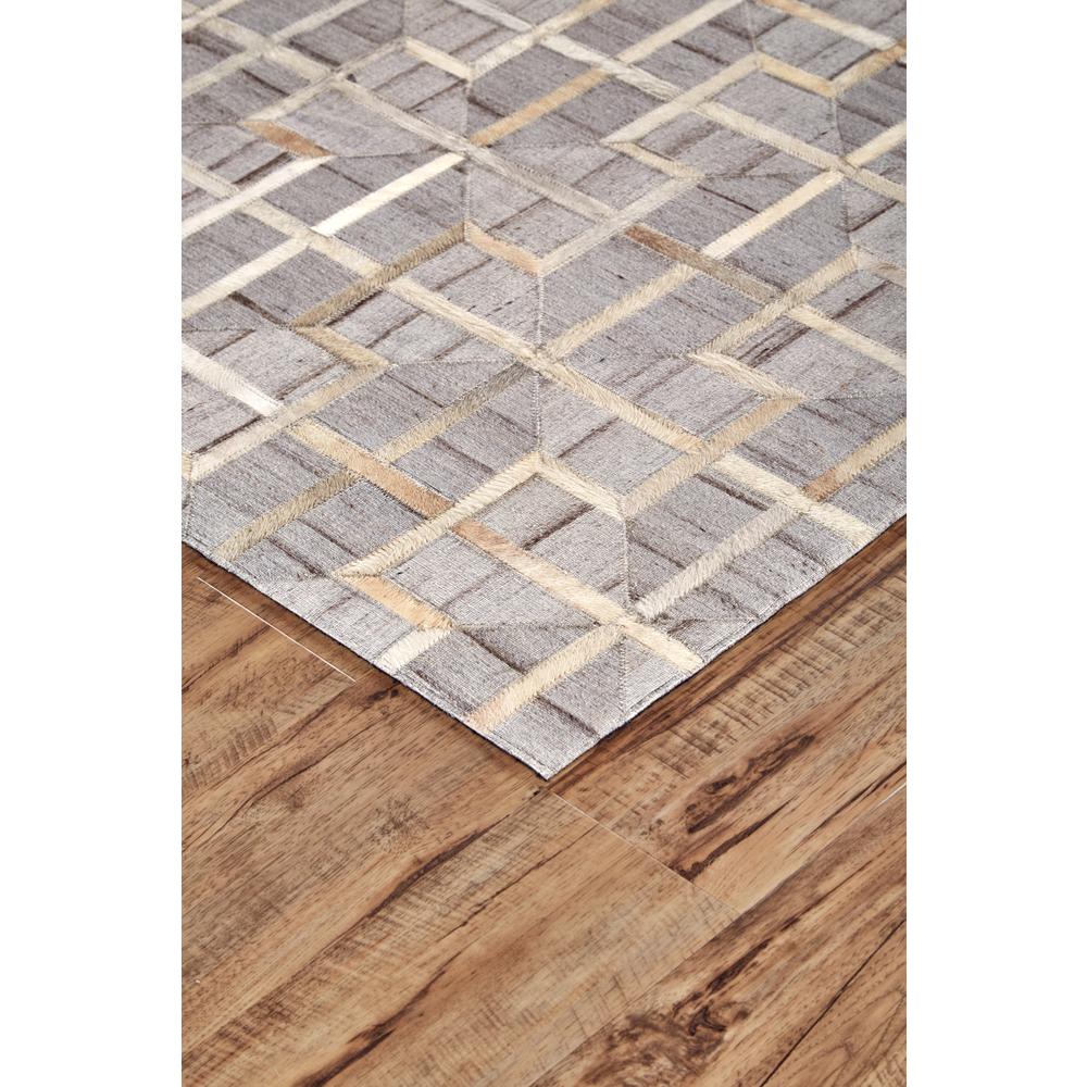 Fannin Leather/Viscose Handmade Area Rug, Sudan Bronw/Gray, 9ft-6in x 13ft-6in, 7380756FIVYSNDH50. Picture 2