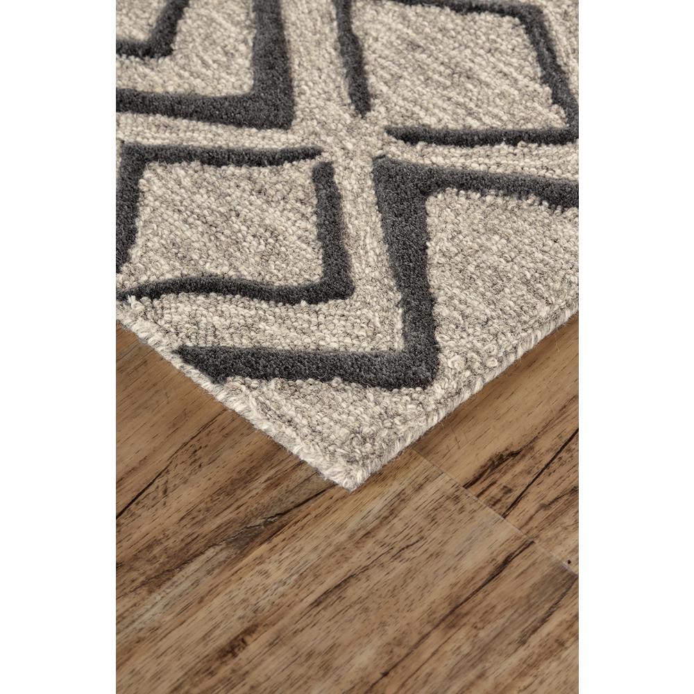 Enzo Minimalist Diamond Wool Rug, Warm Taupe/Black, 5ft x 8ft Area Rug, 7428733FCHLTPEE10. Picture 3