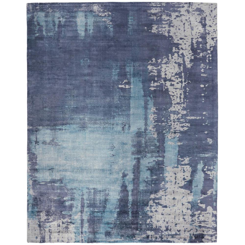 Emory Handwoven Lustrous Viscose Rug, Navy/Ocean Blue, 8ft x 10ft Area Rug, 8558662FOCE000F00. Picture 2