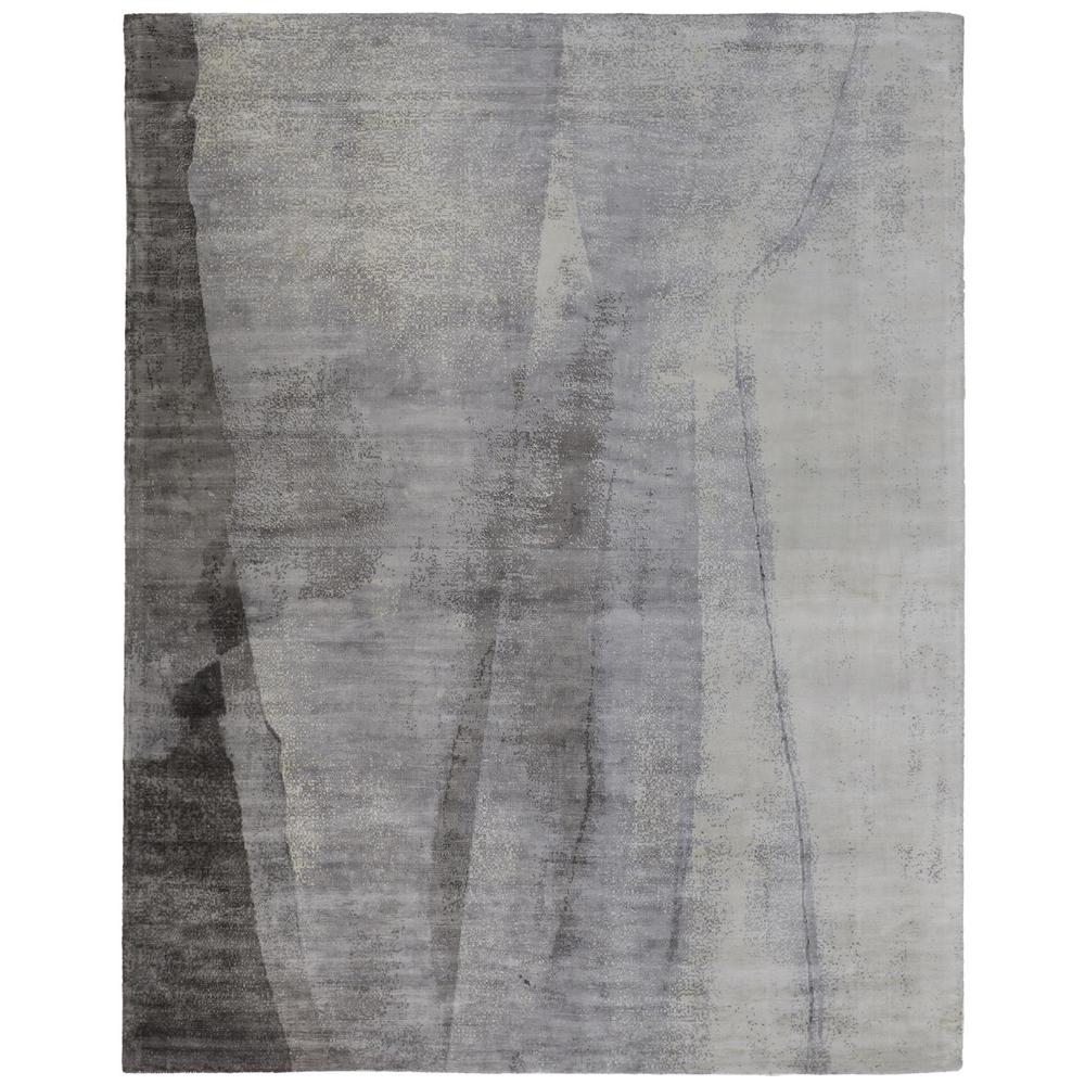 Emory Handwoven Lustrous Viscose Rug, Tonal Grays, 8ft x 10ft Area Rug, 8558664FGRY000F00. Picture 1