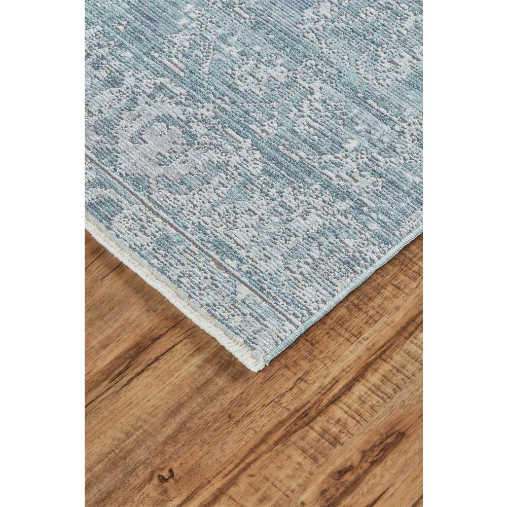 Cecily Luxury Distressed OrnamentalAccent Rug, Teal Blue/Gray Mist, 3ft x 5ft, 8573595FBLUTQSB00. Picture 3
