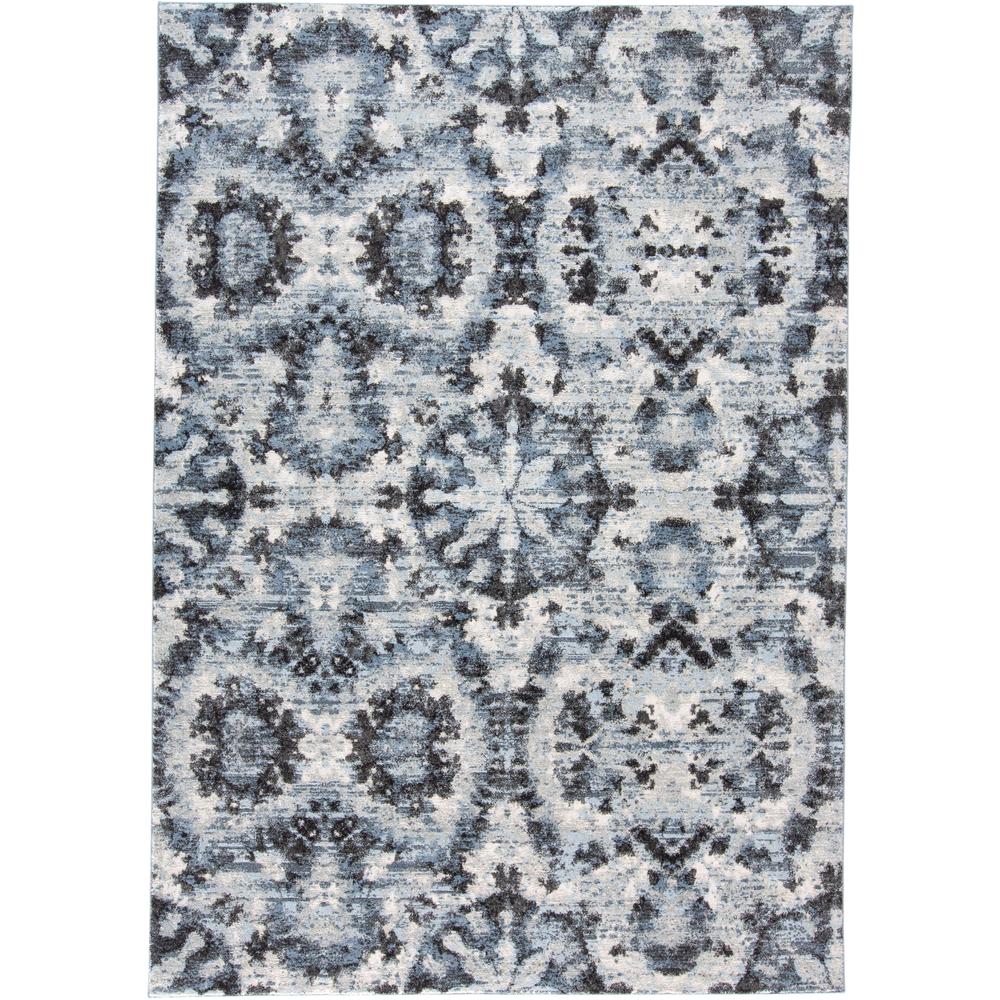 Ainsley Abstract Ikat Blotch Rug, Glacier Blue/Charcoal Gray, 5ft x 8ft, 8713895FCHLBLUE10. Picture 2