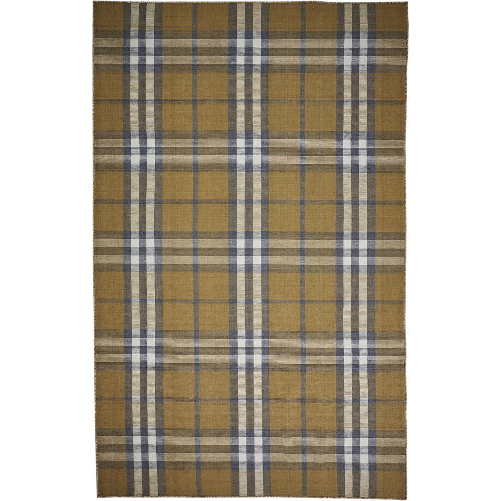 Crosby Eco-Friendly PET Dhurrie, Golden/Denim Blue,8ft x 10ft Area Rug, 8830565FGLD000F00. Picture 2