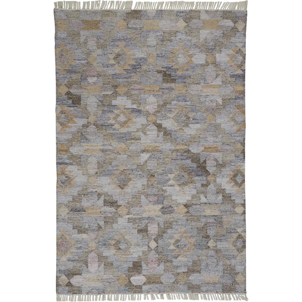 Beckett Eco Moroccan Ornamental Mosaic Rug, Blue/Tan/Brown, 8ft x 10ft Area Rug, 8900818FGRYMLTF00. Picture 2
