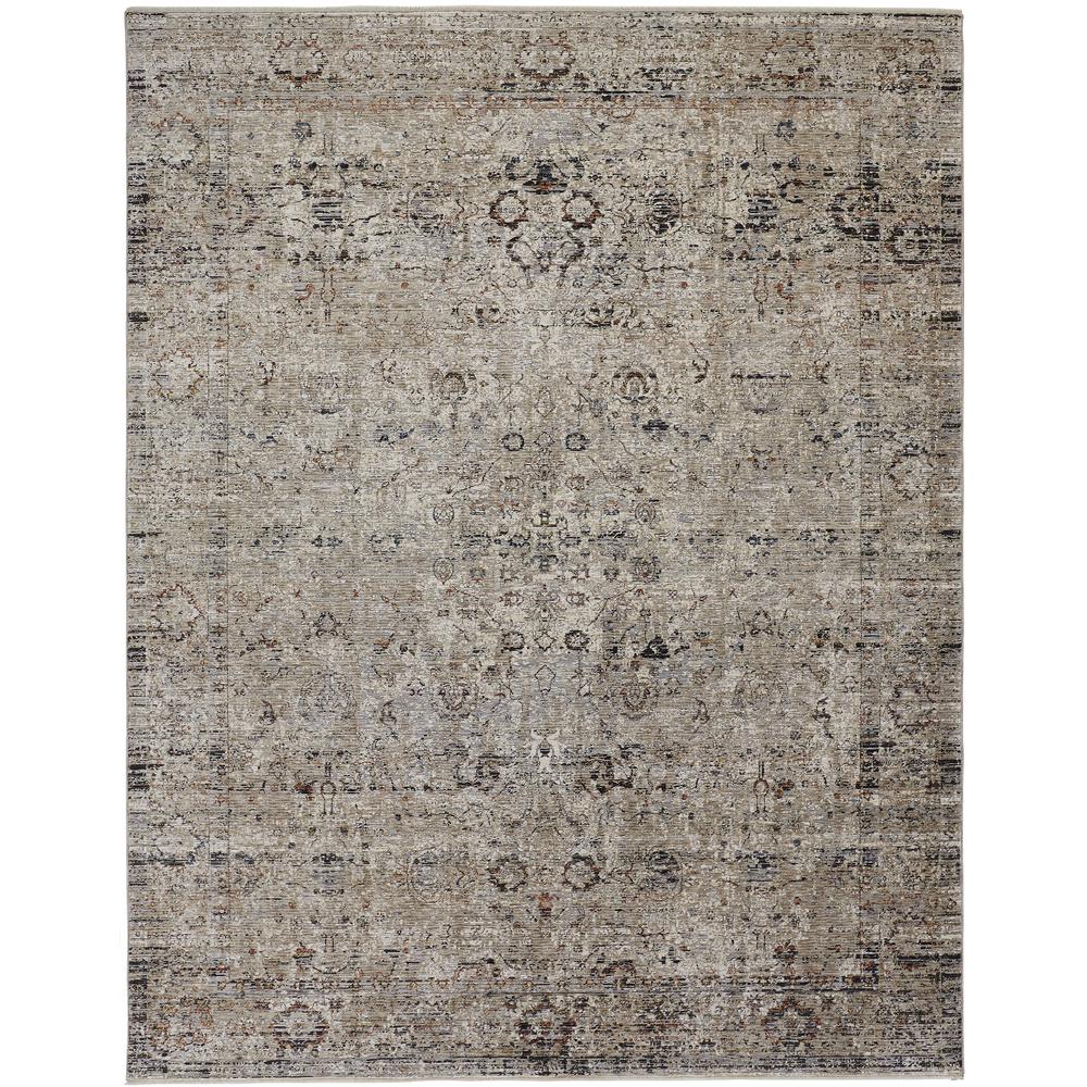 Caprio Space Dyed Ornamental Area Rug, Ivory Sand/Cool Gray, 6ft-7in x 9ft-6in, 9203958FSND000F05. Picture 2
