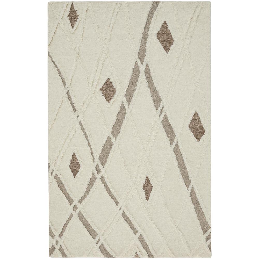 Anica Premium Wool Tufted Area Rug, Boho Moroccan, Ivory/Beige, 5ft x 8ft, ANC8008FIVYBRNE10. Picture 2