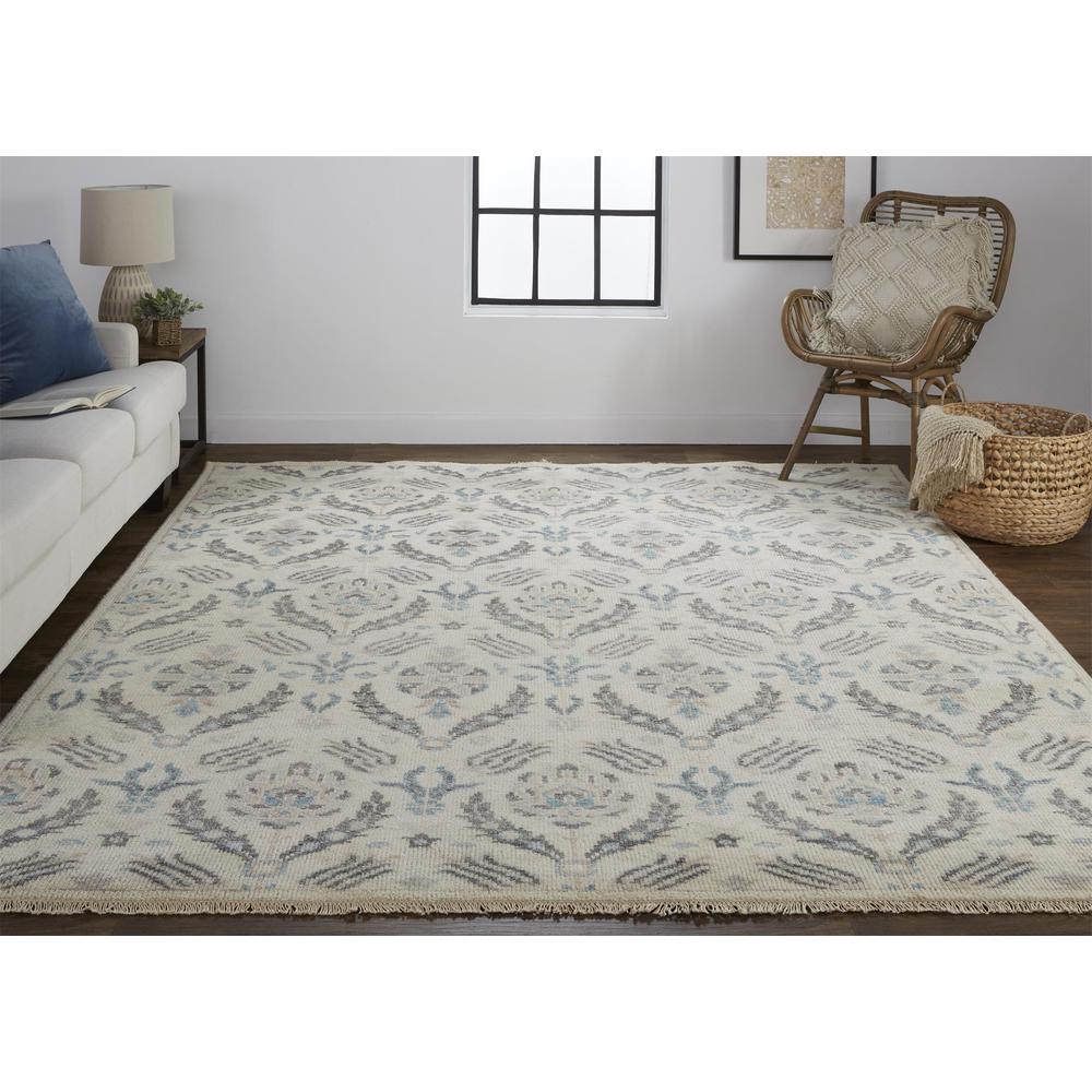 Beall Luxury Wool Rug, Arts and Crafts, Beige, 5ft - 6in x 8ft - 6in Area Rug, BEA6711FBGE000E50. Picture 1