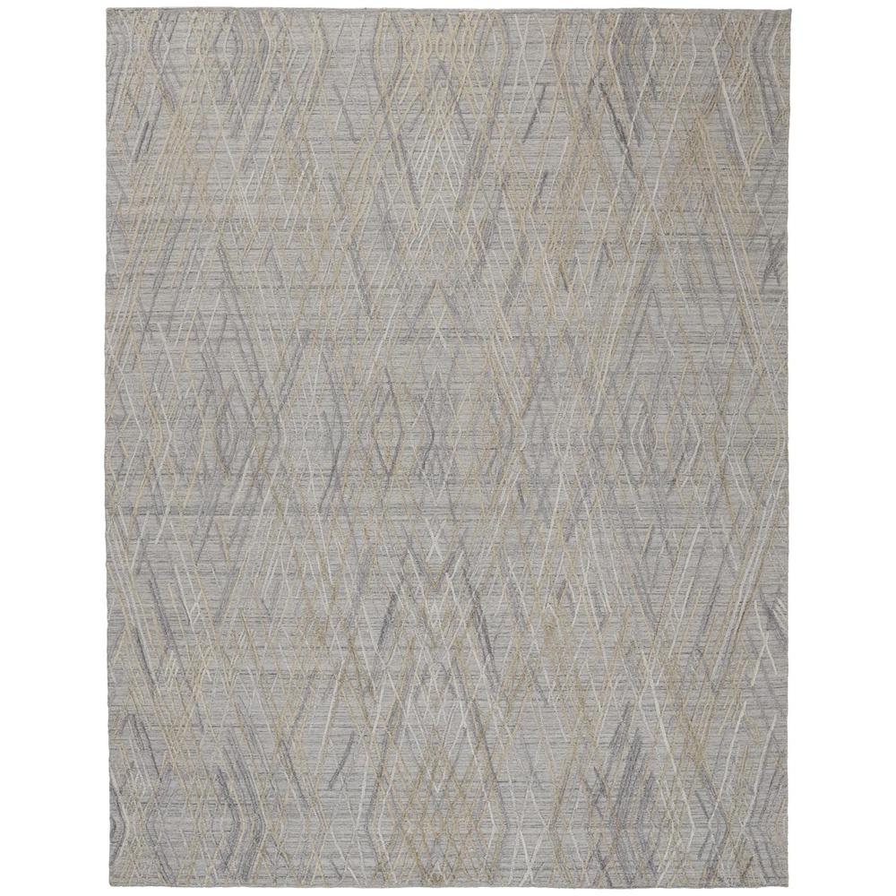 Elias Abstract Diamond Area Rug, High/Low, Oyster Gray/Taos Taupe, 5ft x 8ft, ELS6589FBLU000E10. Picture 2
