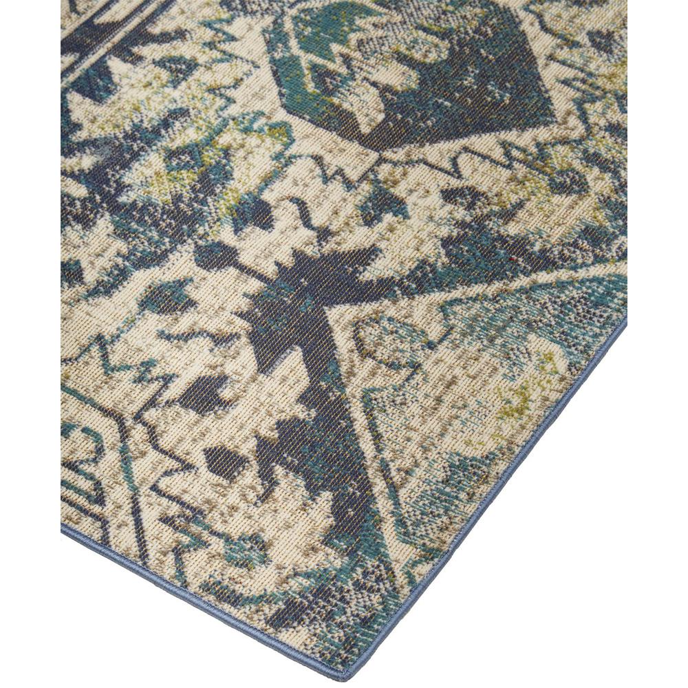 Foster intage Medallion Rug, Crystal Teal/Green/Tan, 4ft-3in x 6ft-3in Accent Rug, FST3760FGRNBGEC16. Picture 3