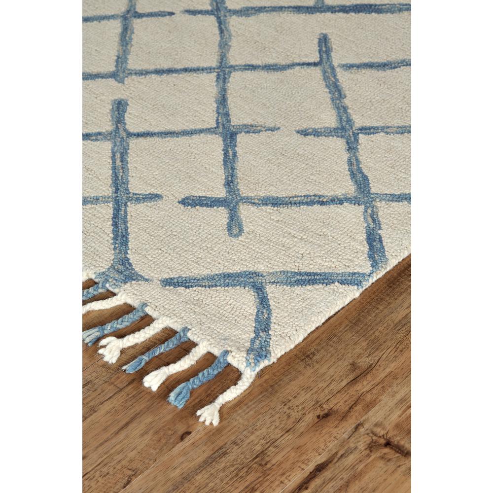 Remington Bohemian Tassel Wool Rug, Ivory/Pacific Blue, 8ft x 10ft Area Rug, I52R8023BGEGRYF00. Picture 2