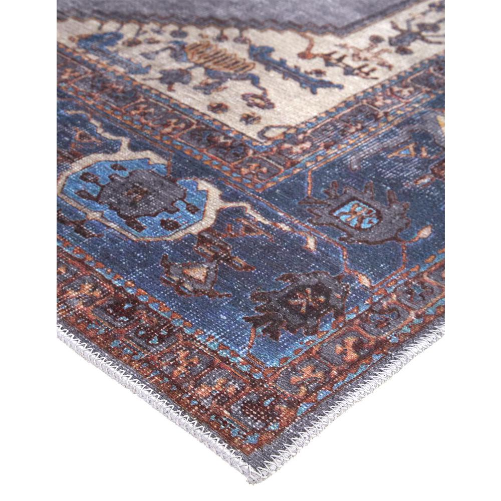 Percy Vintage Medallion Rug, Dark Indigo/Brown, 7ft-10in x 9ft-10in Area Rug, PRC39AKFBLUGRYF71. Picture 3