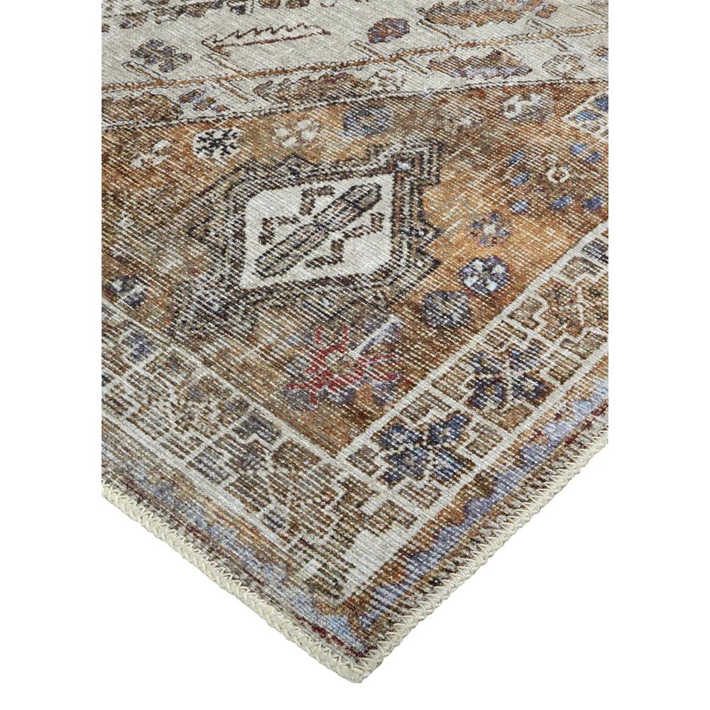 Percy Vintage Medallion Rug, Terracotta/Country Blue, 7ft-10in x 9ft-10in, PRC39ANFTAN000F71. Picture 3