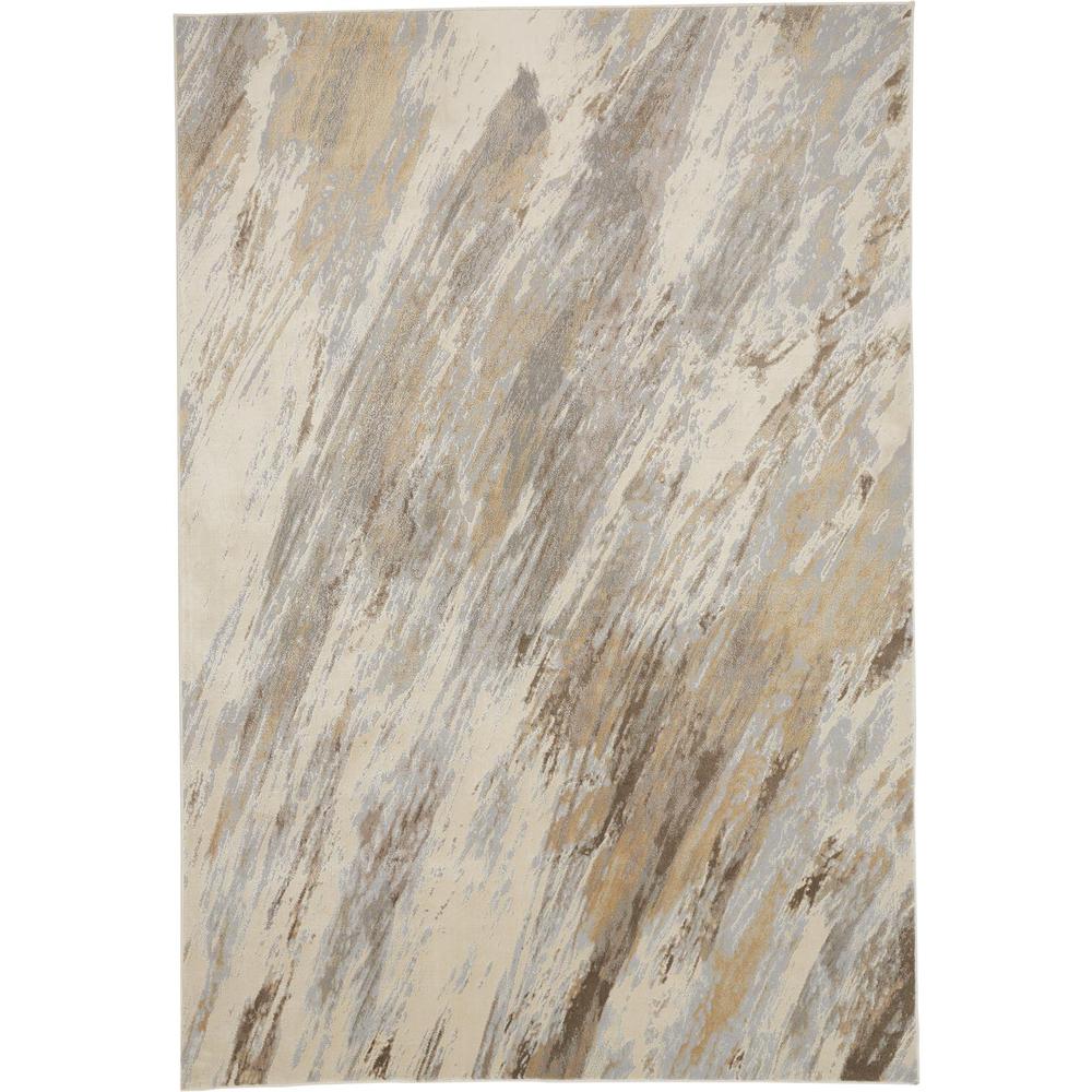 Frida Distressed Abstract WatercolorAccent Rug, Beige/Blue, 3ft-9in x 5ft-7in, PRK3704FBGEBLUC02. Picture 1