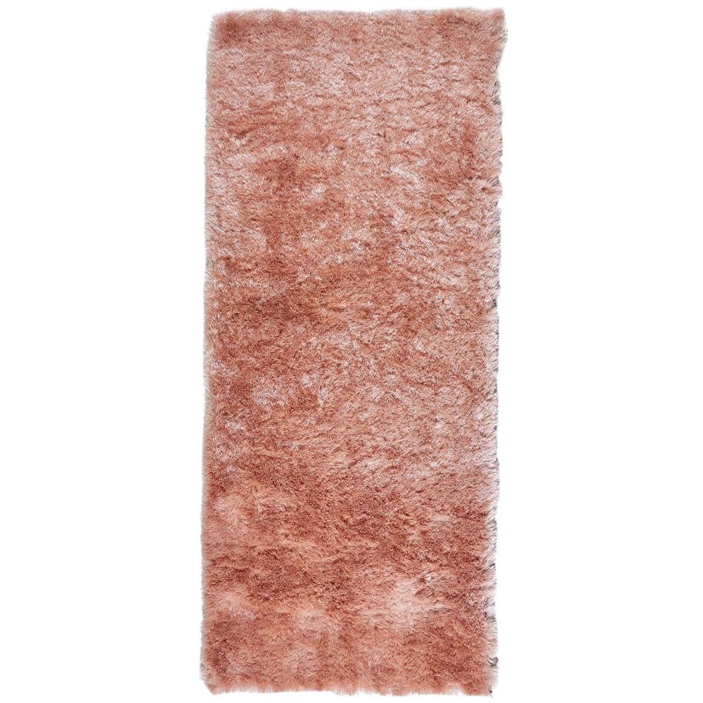 Indochine Plush Shag Rug with Metallic Sheen, Salmon Pink, 2ft-6in x 6ft, Runner, 4944550FBLH000I26. Picture 2