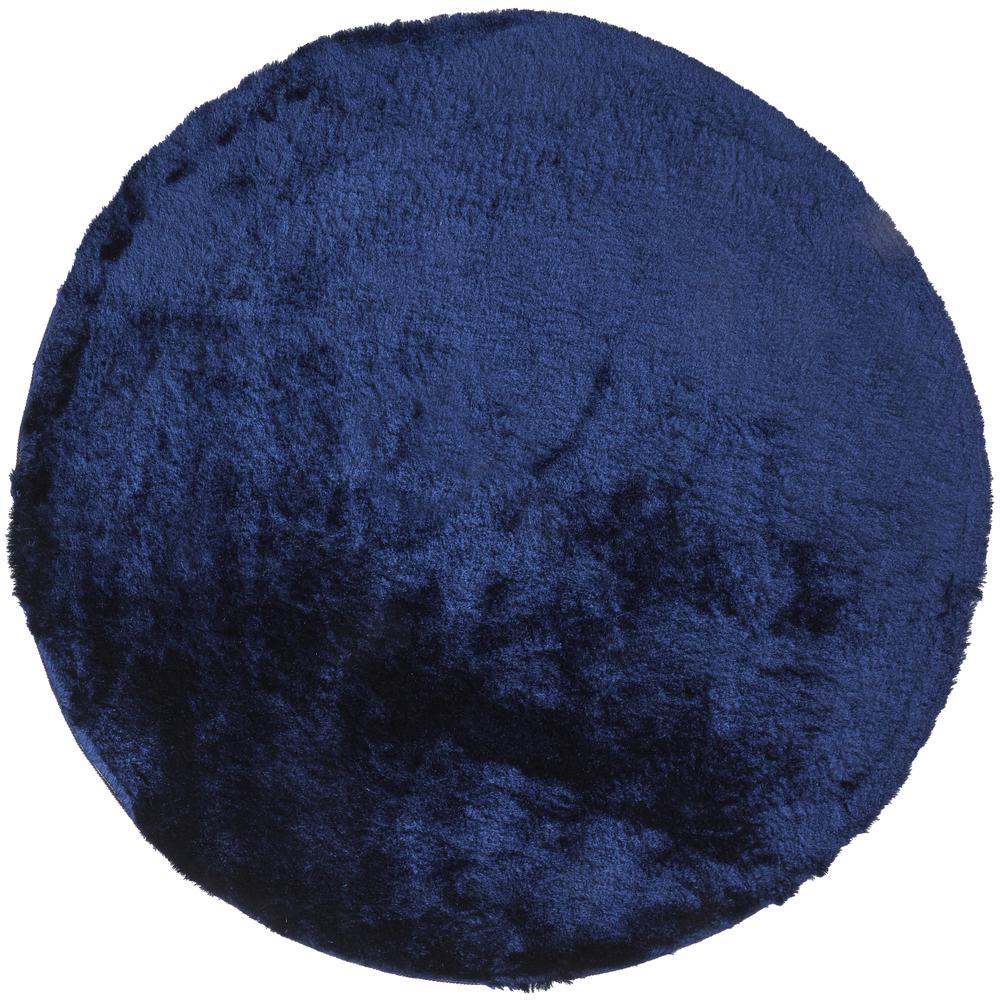 Indochine Plush Shag Rug with Metallic Sheen, Dark Blue, 10ft x 10ft Round, 4944550FDBL000N95. Picture 2