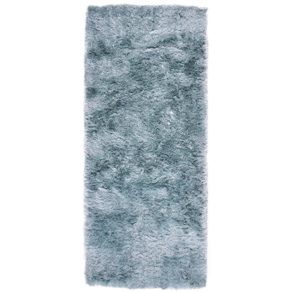 Indochine Plush Shag Rug with Metallic Sheen, Light Aqua Blue, 2ft-6in x 6ft, Runner, 4944550FLAQ000I26. Picture 2