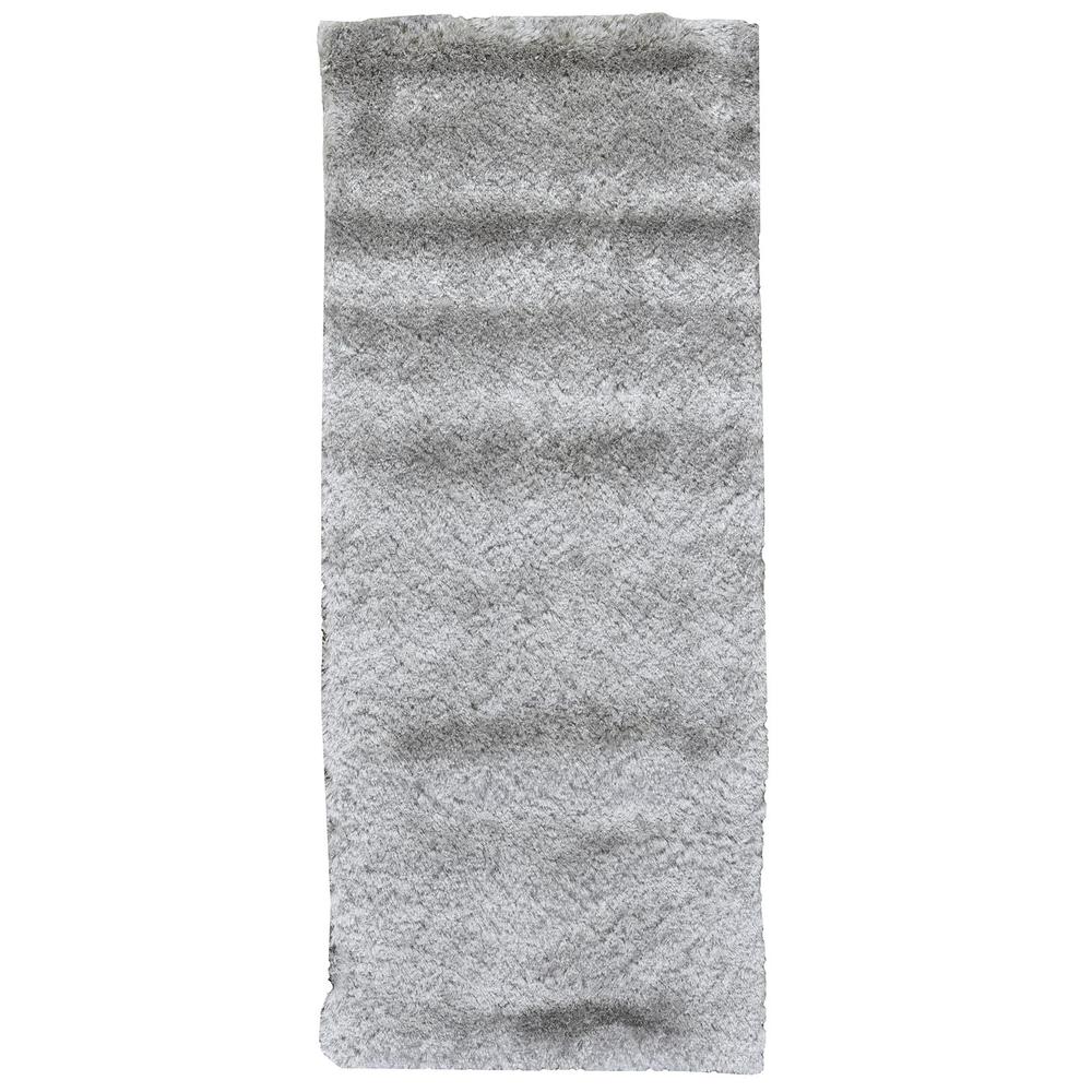 Indochine Plush Shag Rug with Metallic Sheen, Platinum/Gray, 2ft-6in x 6ft, Runner, 4944550FPLA000I26. Picture 1
