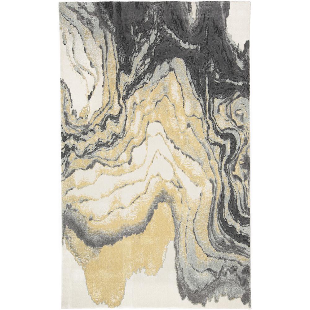 Bleecker Watercolor EffectArea Rug, Gragoyle Gray/PaleYellow, 6ft-7in x 9ft-6in, 6173602FSLT000F05. Picture 2