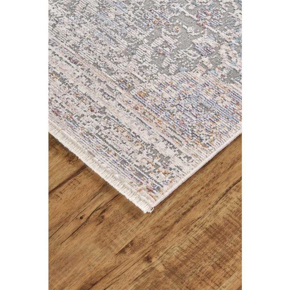 Cecily Luxury Distressed Medallion Rug, Ivory/Light Blue, 5ft x 8ft Area Rug, 8573581FCRMMLTE10. Picture 3