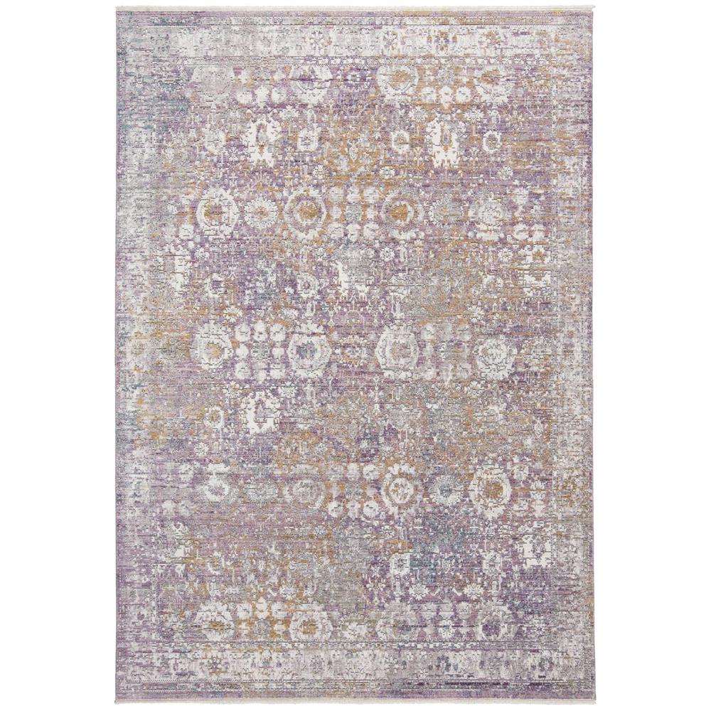 Cecily Luxury Distressed Ornamental Rug, Dusty Lavendar/Gold, 5ft x 8ft Area Rug, 8573587FSOR000E10. Picture 2