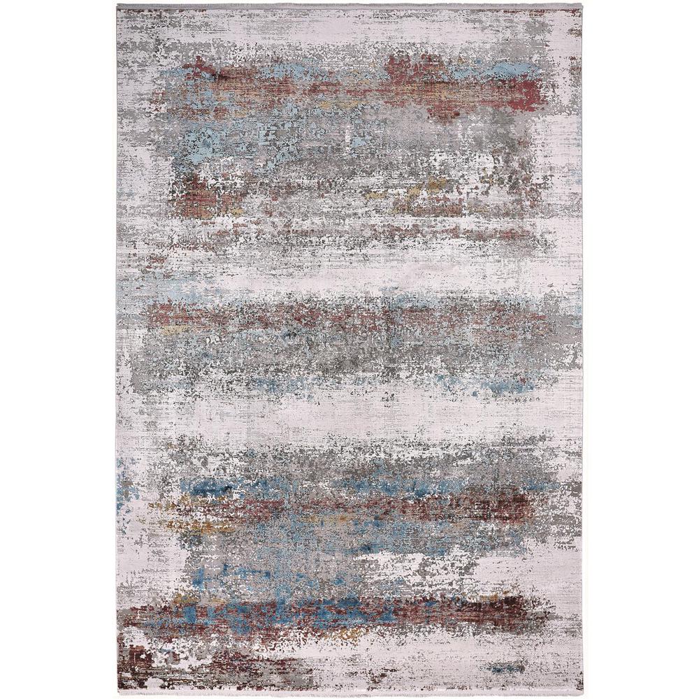 Cadiz Gradient Luster Rug, Gray/Deep Red/Blue, 6ft-6in x 9ft-6in Area Rug, 8663902FMLT000F04. Picture 2