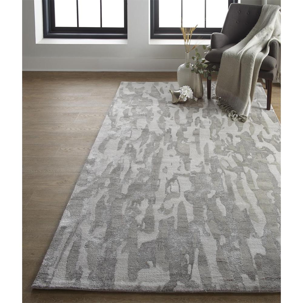 Dryden Contemporary Abstract Rug, Silvery Gray, 9ft - 6in x 13ft - 6in Area Rug, 8738786FIVY000H50. Picture 1