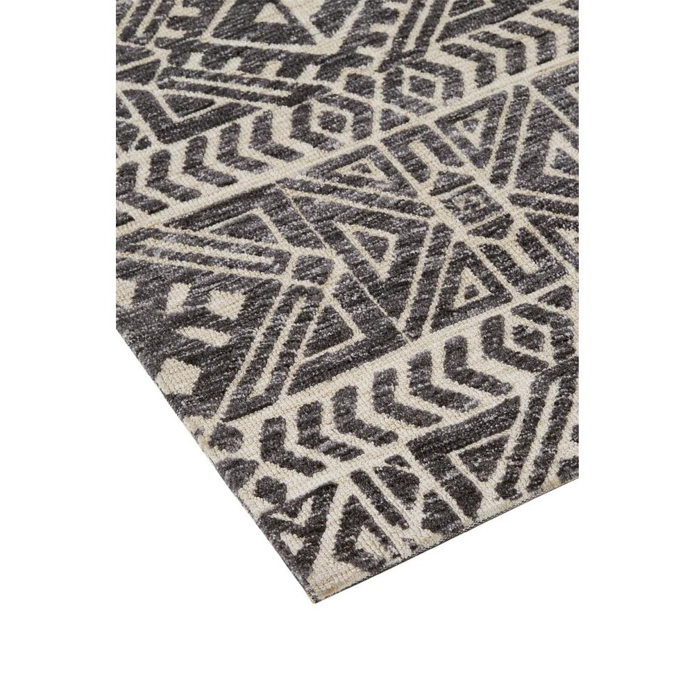 Colton Modern Mid-century Tribal Rug, Steel Gray/Ivory, 9ft - 6in x 13ft - 6in, 8748627FSLT000H50. Picture 3