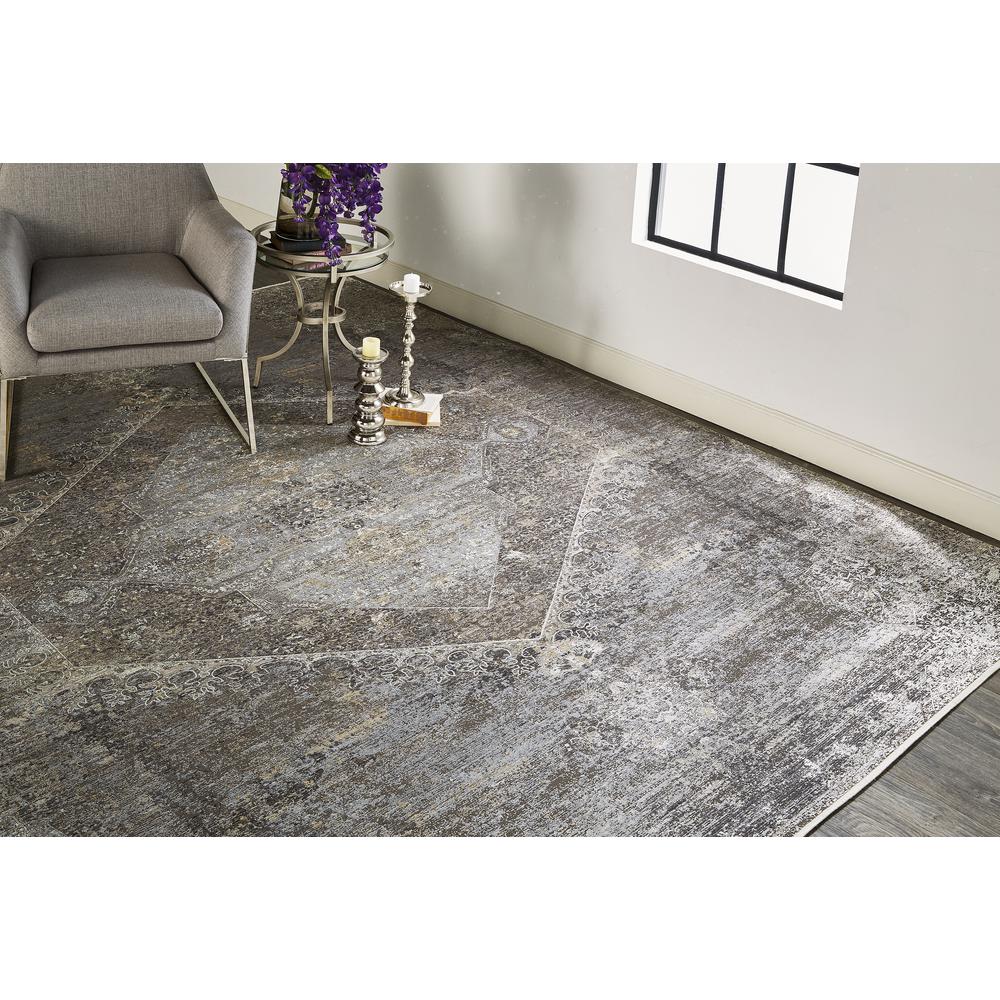 Sarrant Vintage Space-Dyed Rug, Fog Gray/Pewter, 6ft - 7in x 9ft - 10in Area Rug, 9193963FSMK000F06. Picture 1