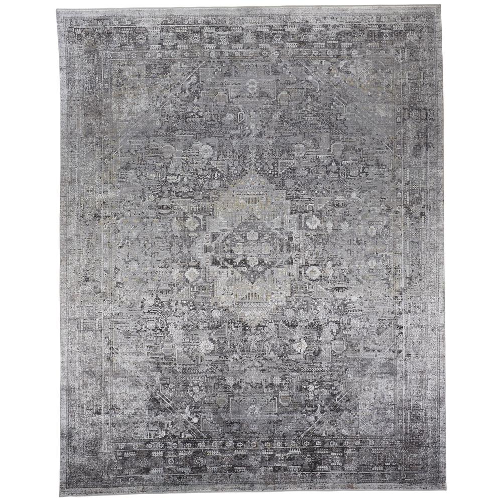 Sarrant Vintage Space-Dyed Area Rug, Opal Gray/Blue Silver, 6ft-7in x 9ft-10in, 9193966FGRY000F06. Picture 2