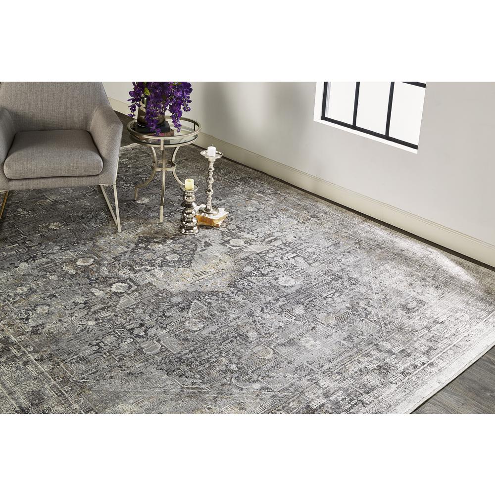 Sarrant Vintage Space-Dyed Area Rug, Opal Gray/Blue Silver, 6ft-7in x 9ft-10in, 9193966FGRY000F06. Picture 1