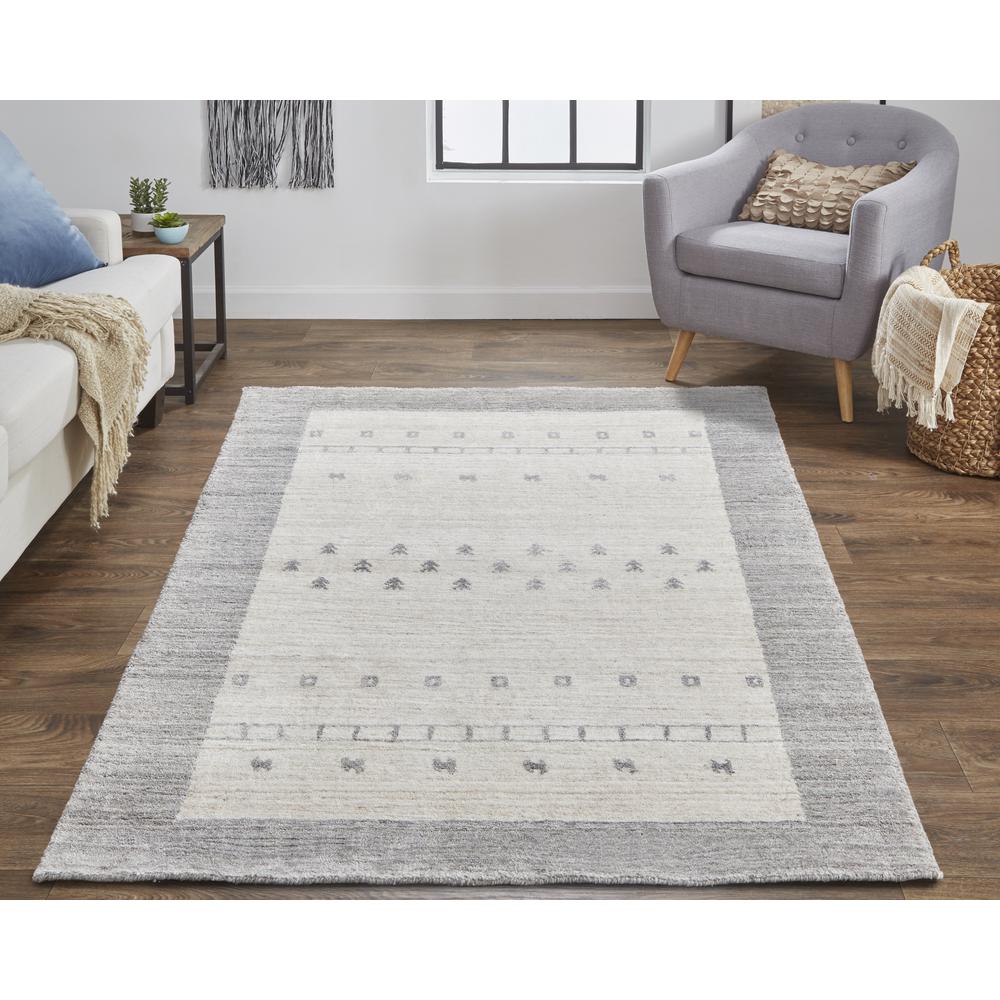 Legacy Contemporary Gabbeh Rug, Beige/Opal Gray, 8ft - 6in x 11ft - 6in Area Rug, 9836577FBGE000G50. Picture 1