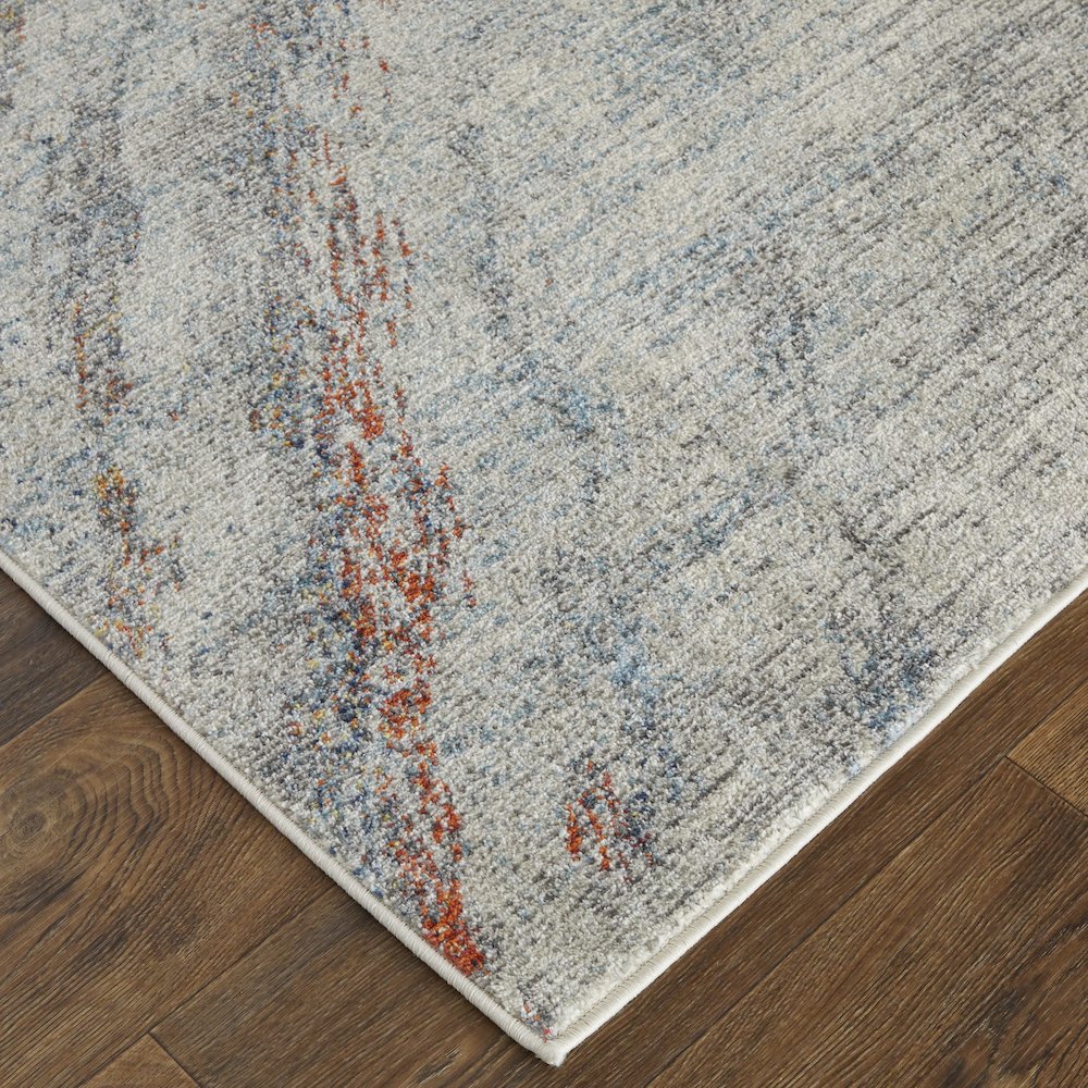 Edgemont Modern Abstract, Ivory/Orange/Blue, 2'-8" x 8' Runner. Picture 3