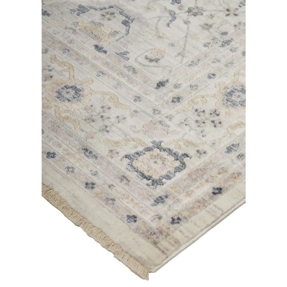 Kyra Geometric Floral Rug, Ivory/Indigo/Gold, 7ft - 6in x 9ft - 7in Area Rug, KYR3854FGRYBLUF14. Picture 3