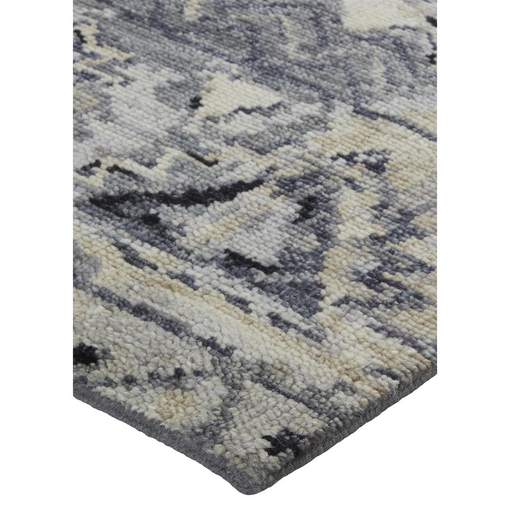 Palomar Luxe Hand Knot Abstract Area RugGray/Denim Blue, 7x9in x 9x9in, PAL6630FGRYBLUF99. Picture 3