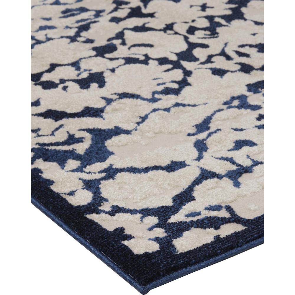 Remmy Abstract Floral Rug, Ivory/Ink/Deep Blue, 5ft x 8ft Area Rug, RMY3515FIVYBLUE10. Picture 3