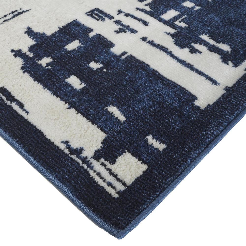 Remmy Coastal Inspired Rug, Crosshatch, Navy Blue, 5ft x 8ft Area Rug, RMY3808FBGEBLUE10. Picture 3