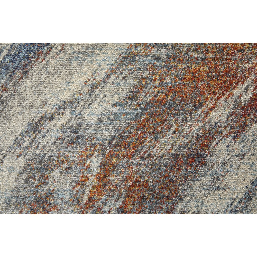 Edgemont Modern Abstract, Ivory/Orange/Blue, 2'-8" x 8' Runner. Picture 6