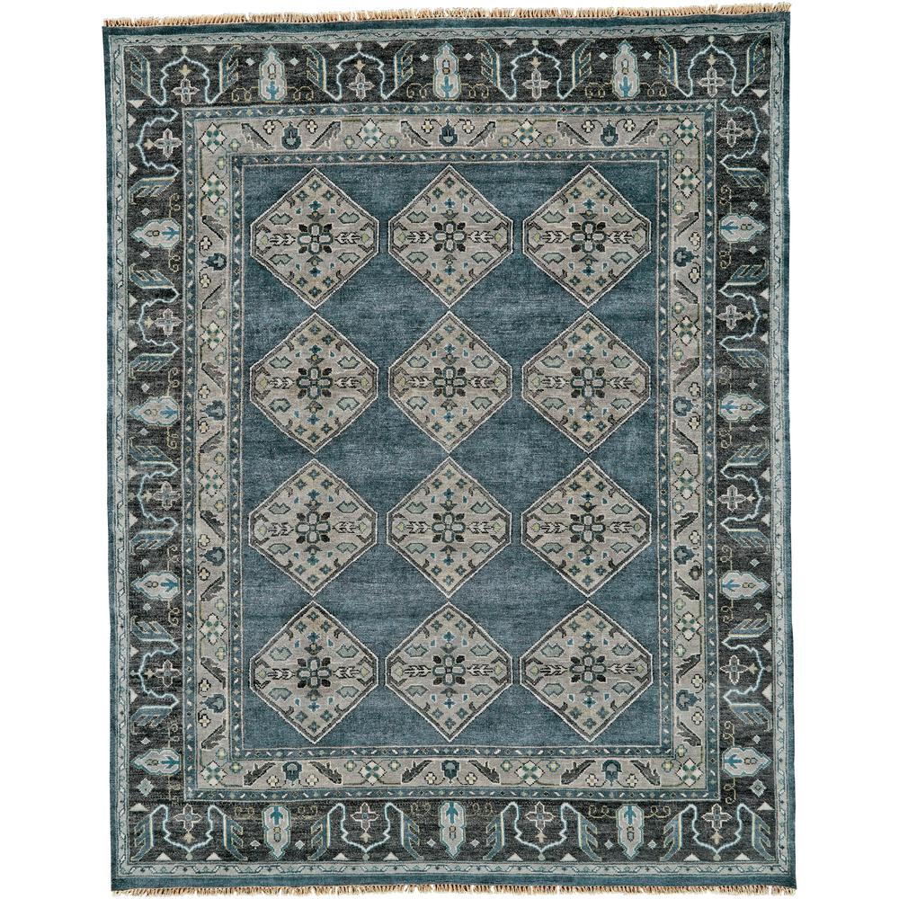Ustad Taditional Persian Rug, Glacier Blue/Pewter Gray, 2ft x 3ft Accent Rug, 5226111FDBLGRYP00. Picture 2