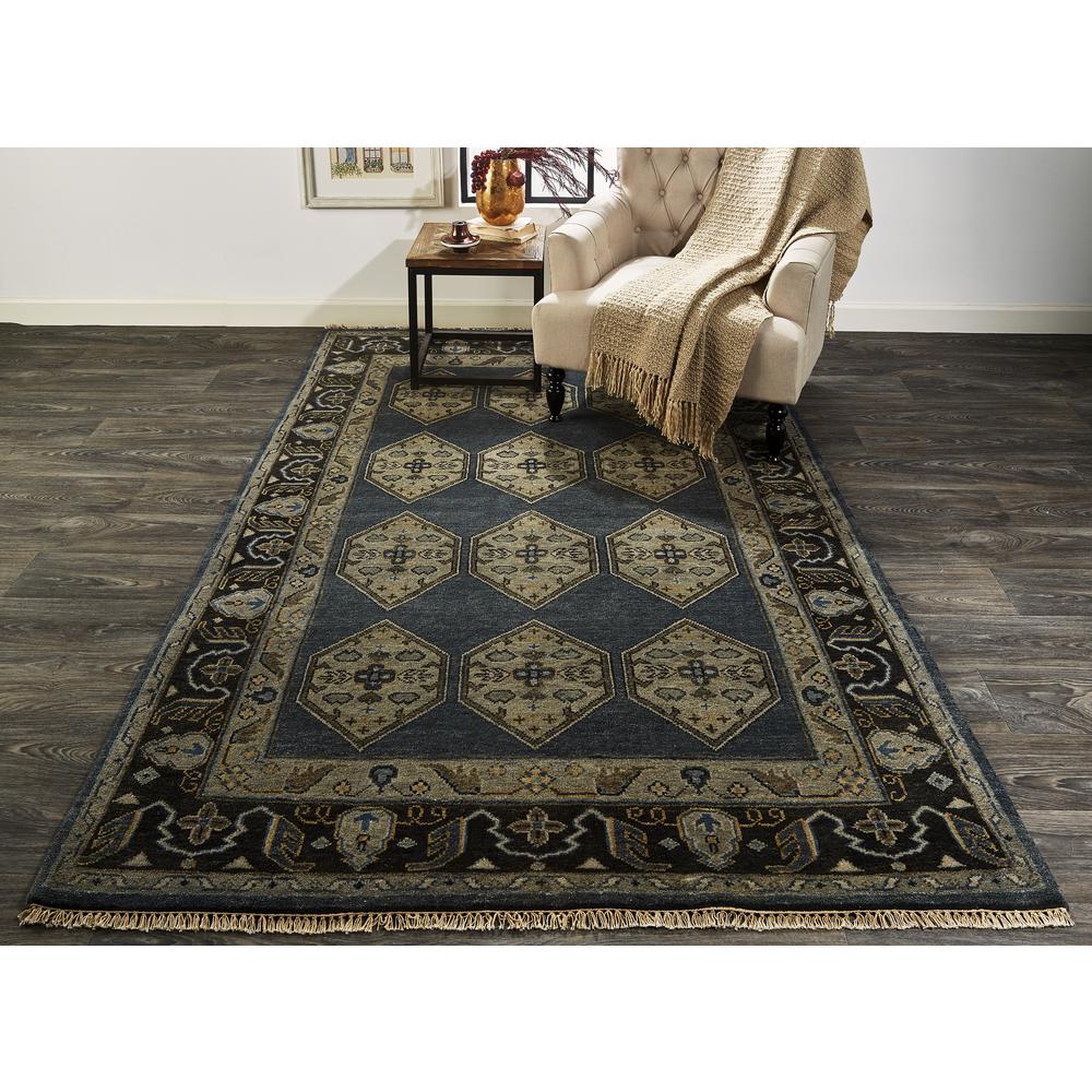 Ustad Taditional Persian Rug, Glacier Blue/Pewter Gray, 2ft x 3ft Accent Rug, 5226111FDBLGRYP00. Picture 1