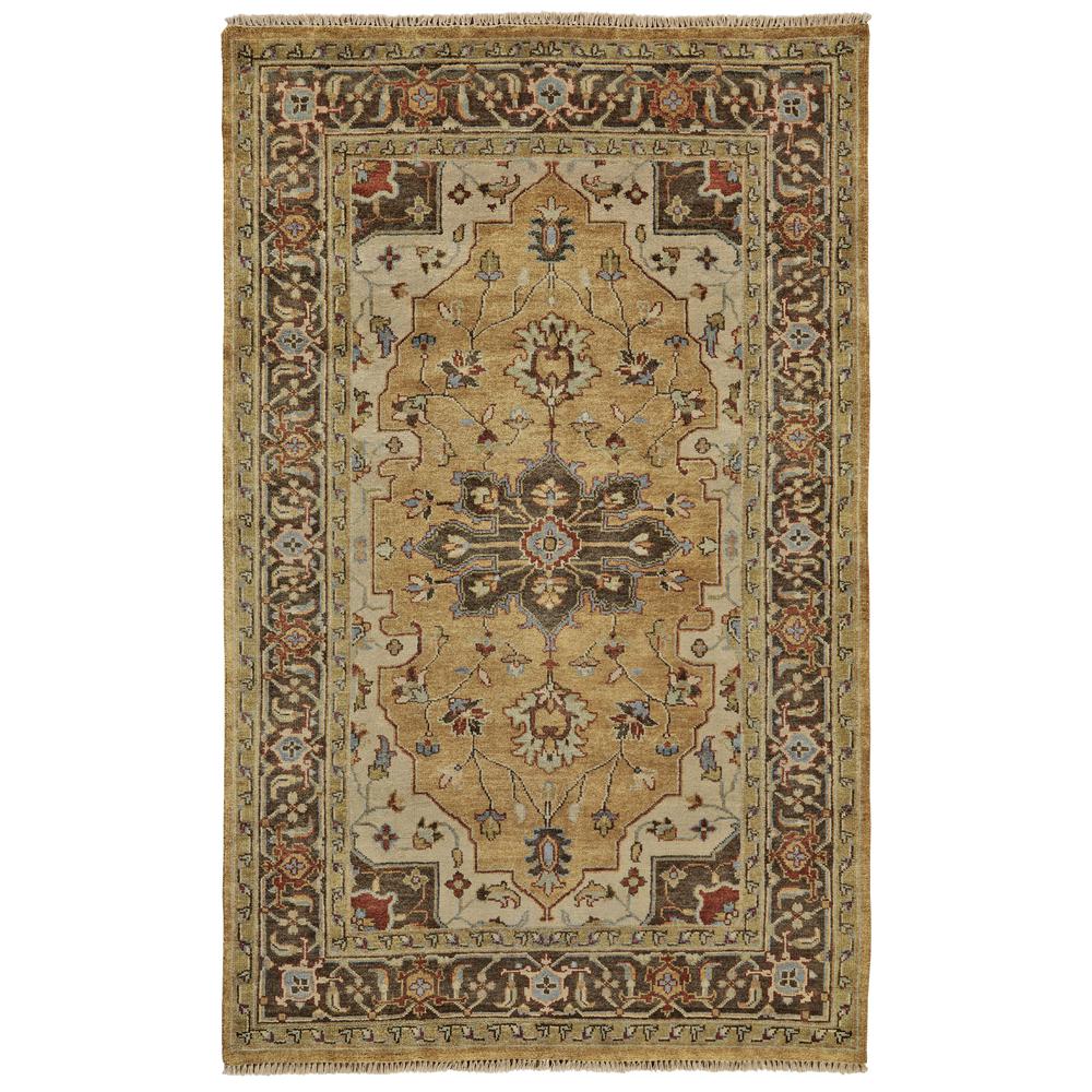 Ustad Taditional Persian Rug, Honey Gold/Brown/Red, 2ft x 3ft Accent Rug, 5226112FGLDBRNP00. Picture 2