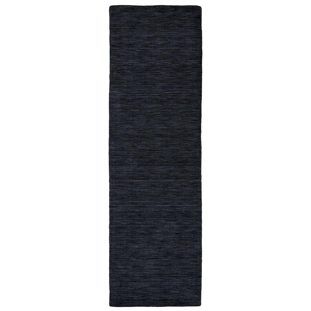 Luna Hand Woven Marled Wool Rug, Black/Dark Gray, 2ft - 6in x 8ft, Runner, 5798049FBLK000I6A. Picture 2