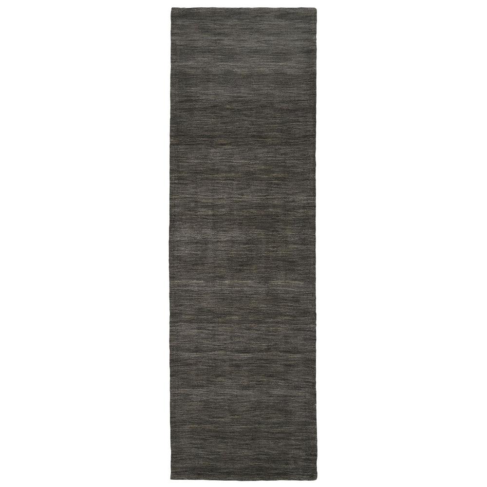 Luna Hand Woven Marled Wool Rug, Charcoal Gray, 2ft - 6in x 8ft, Runner, 5798049FCHL000I6A. Picture 2