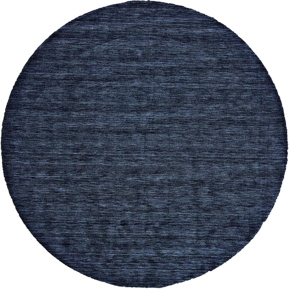 Luna Hand Woven Marled Wool Rug, Midnight Navy Blue, 10ft x 10ft Round, 5798049FDBL000N95. Picture 1